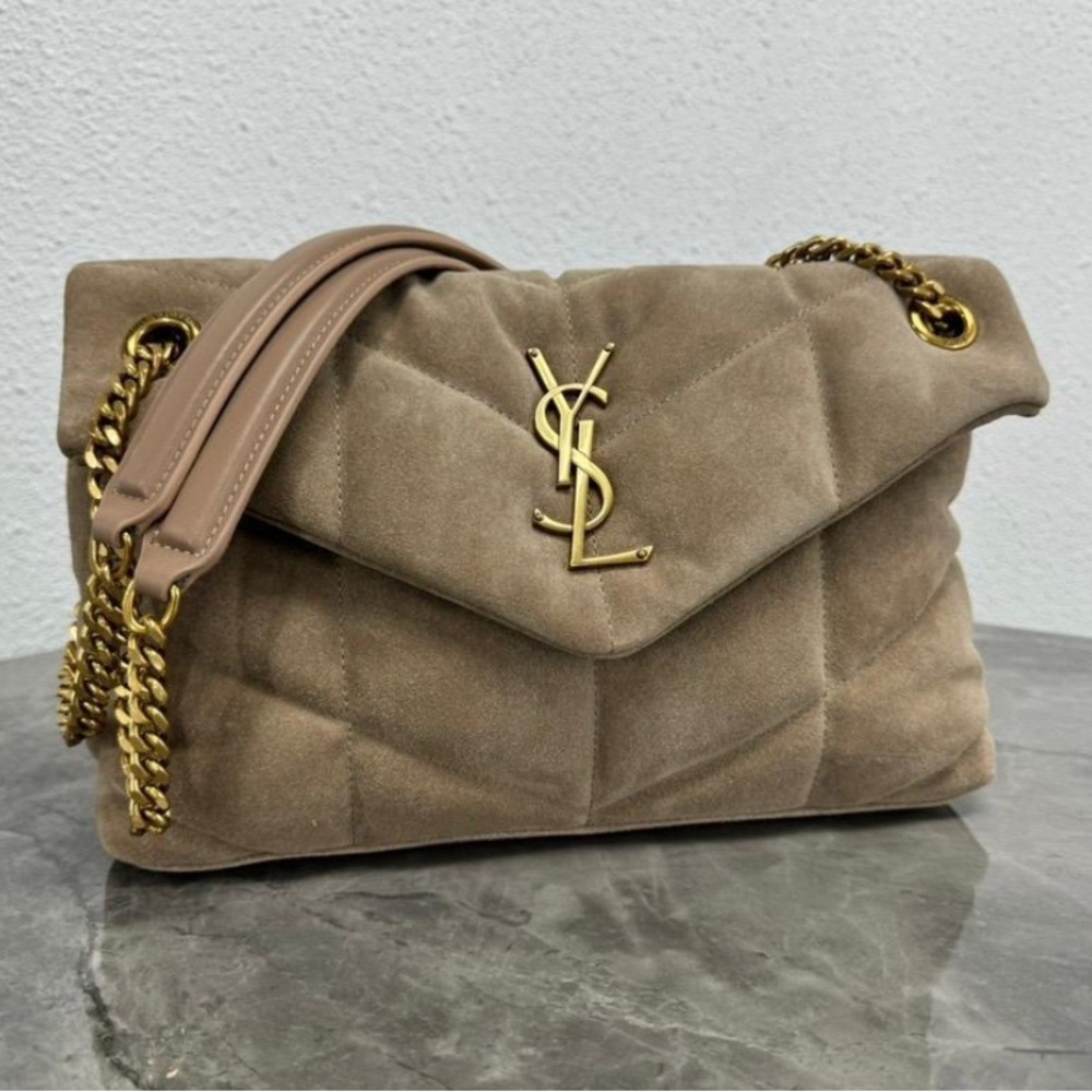 Source Unknown Taupe Quilted Shoulder Bag